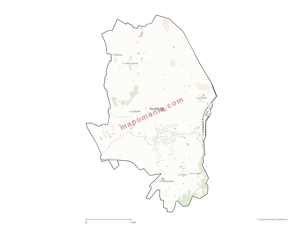 Carte de Baudemont à personnaliser