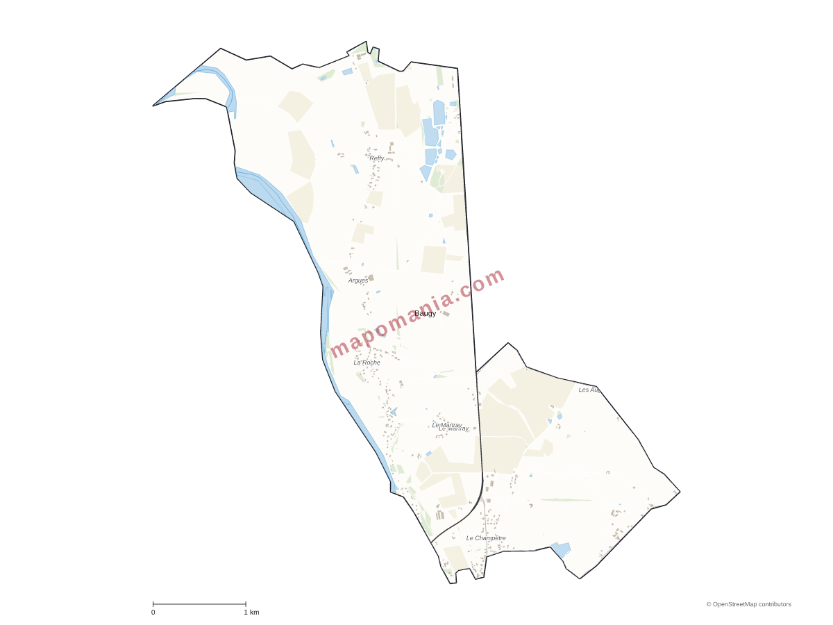 Carte de Baugy à personnaliser