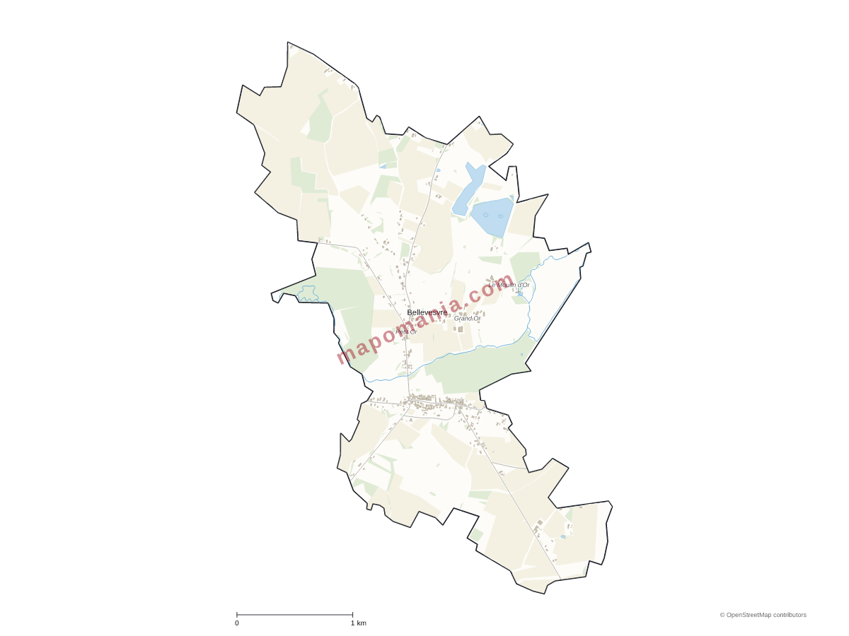 Carte de Bellevesvre à personnaliser