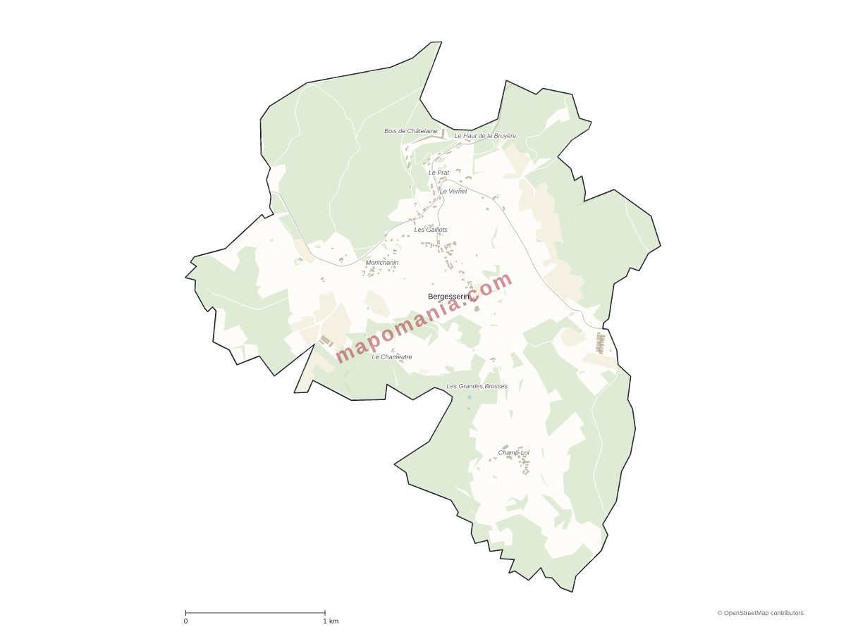 Carte de Bergesserin à personnaliser