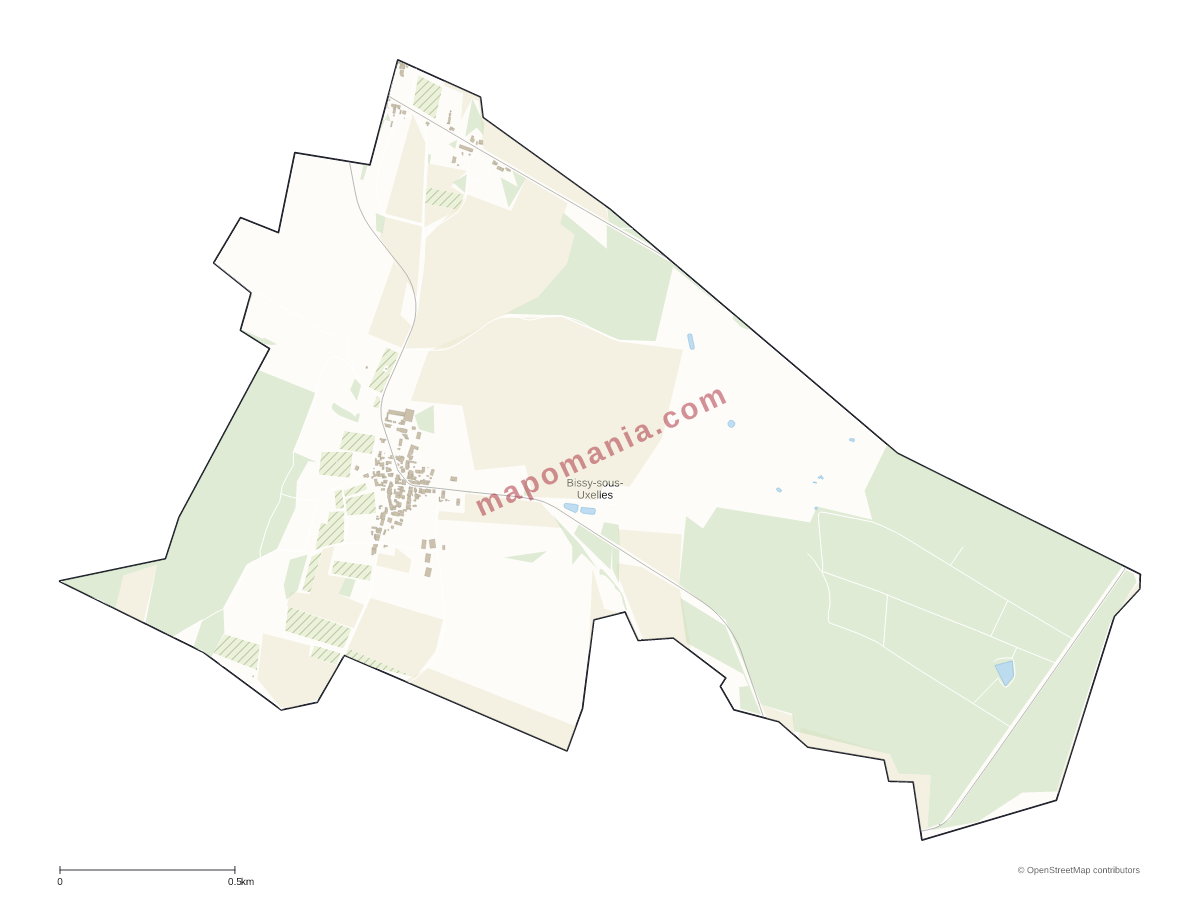 Carte de Bissy-sous-Uxelles à personnaliser