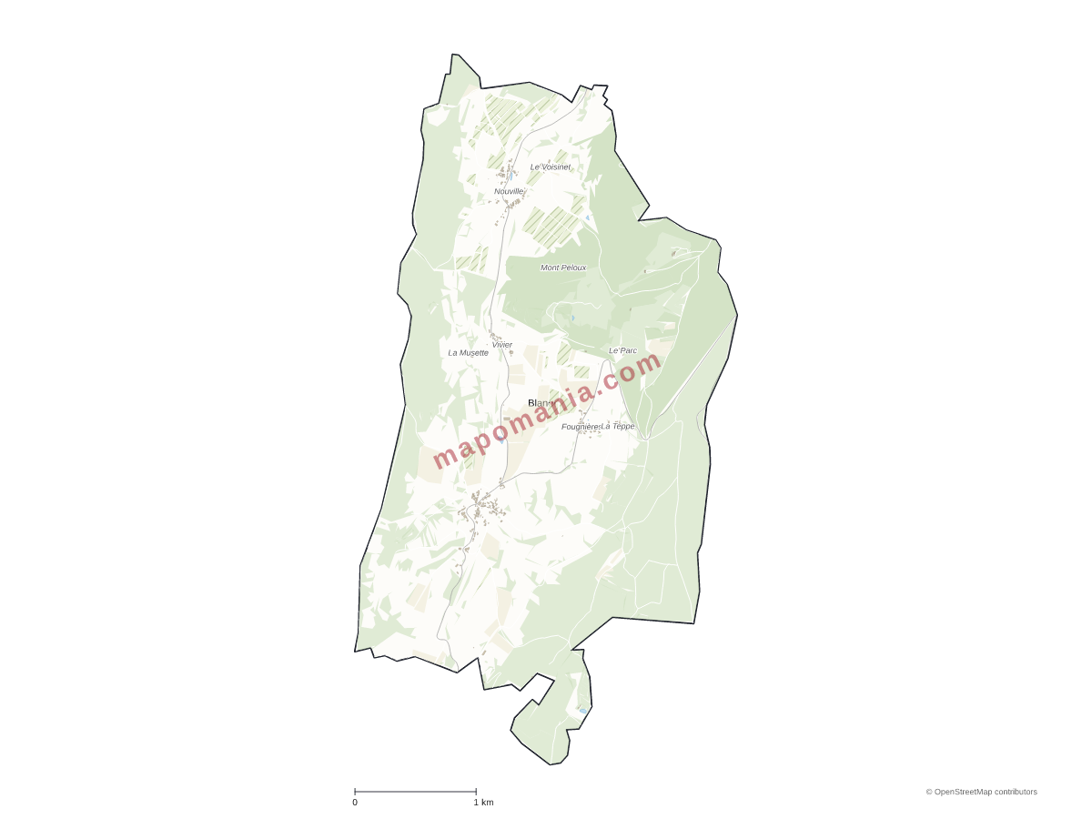 Carte de Blanot à personnaliser