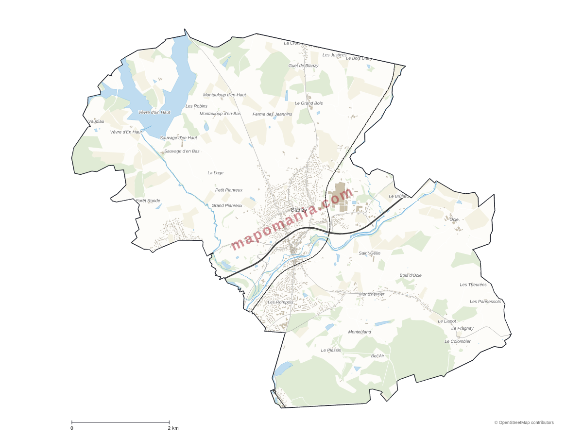 Carte de Blanzy à personnaliser