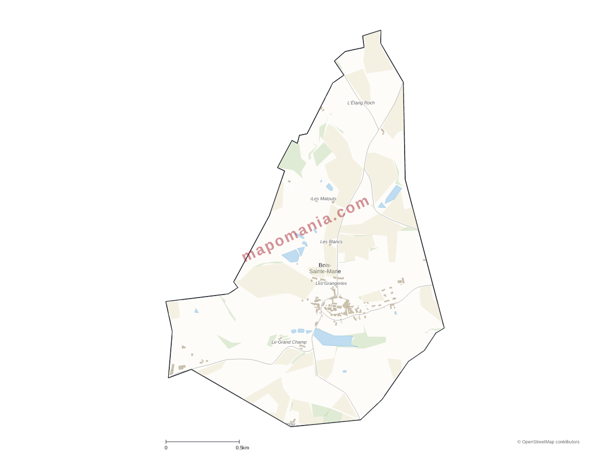 Carte de Bois-Sainte-Marie à personnaliser