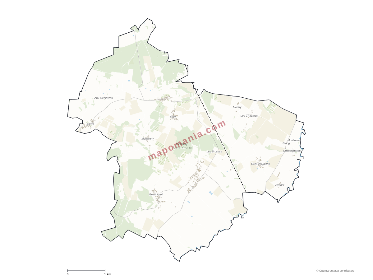 Carte de Bonnay-Saint-Ythaire à personnaliser