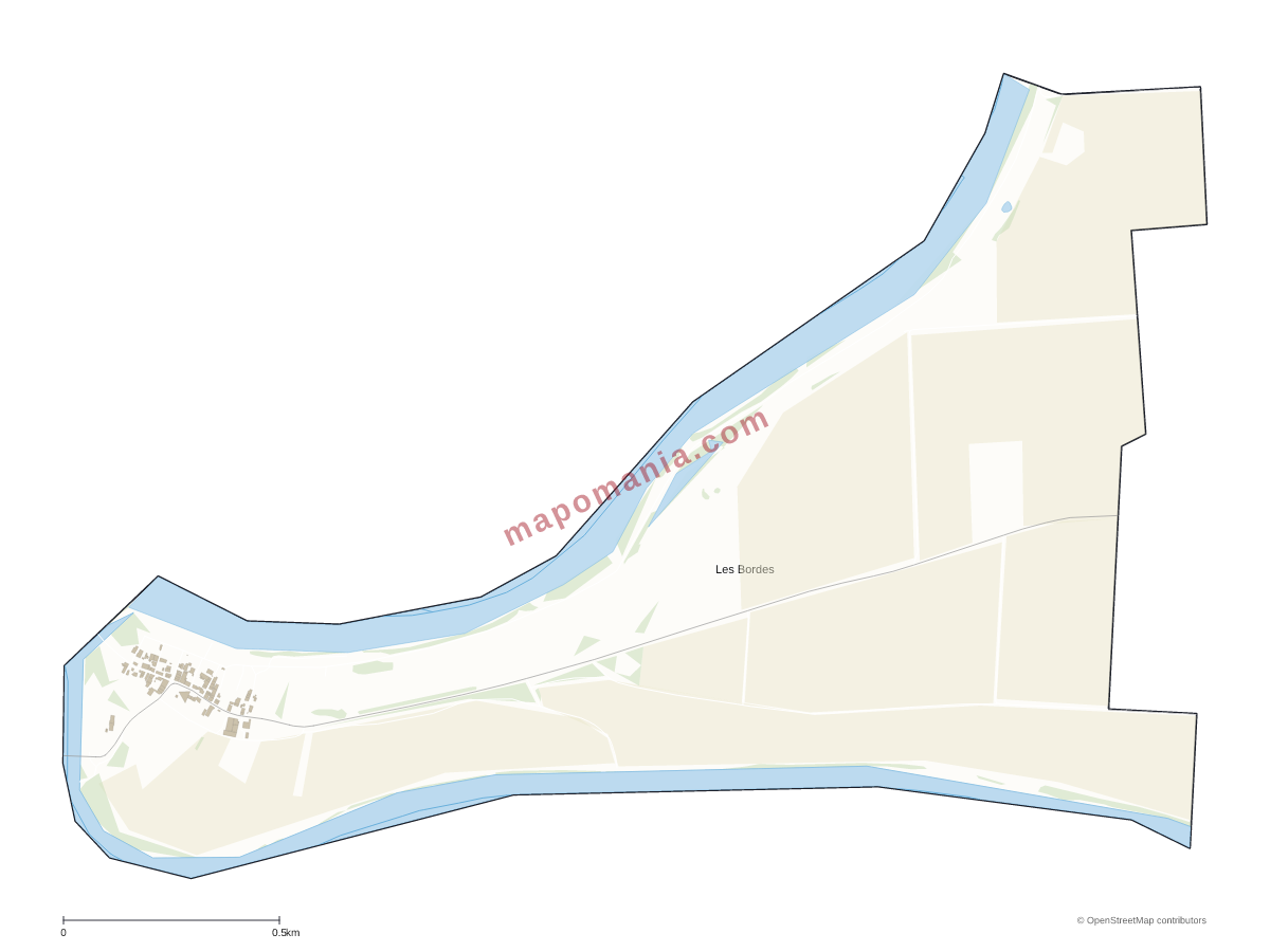 Carte de Les Bordes à personnaliser