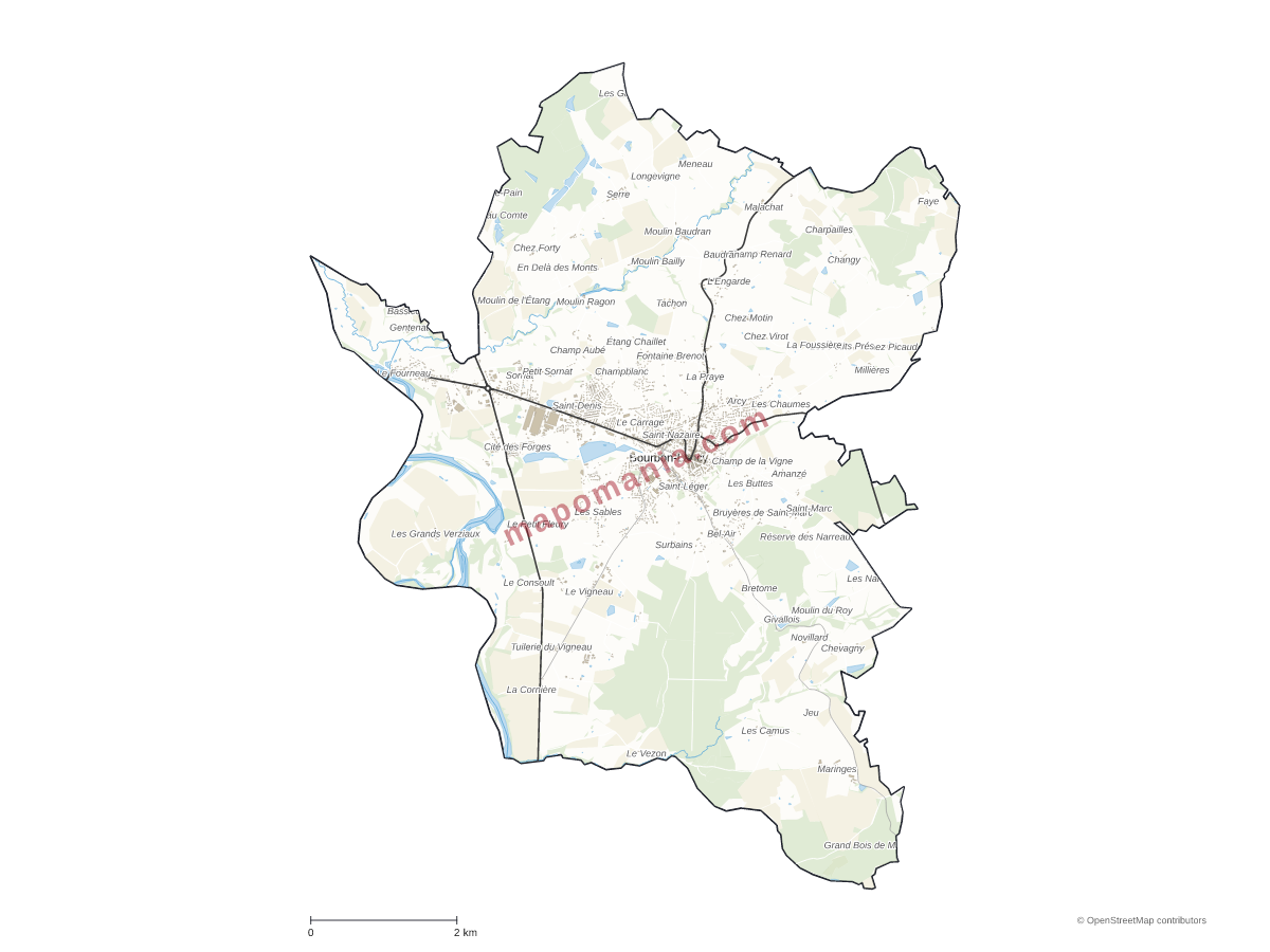 Carte de Bourbon-Lancy à personnaliser