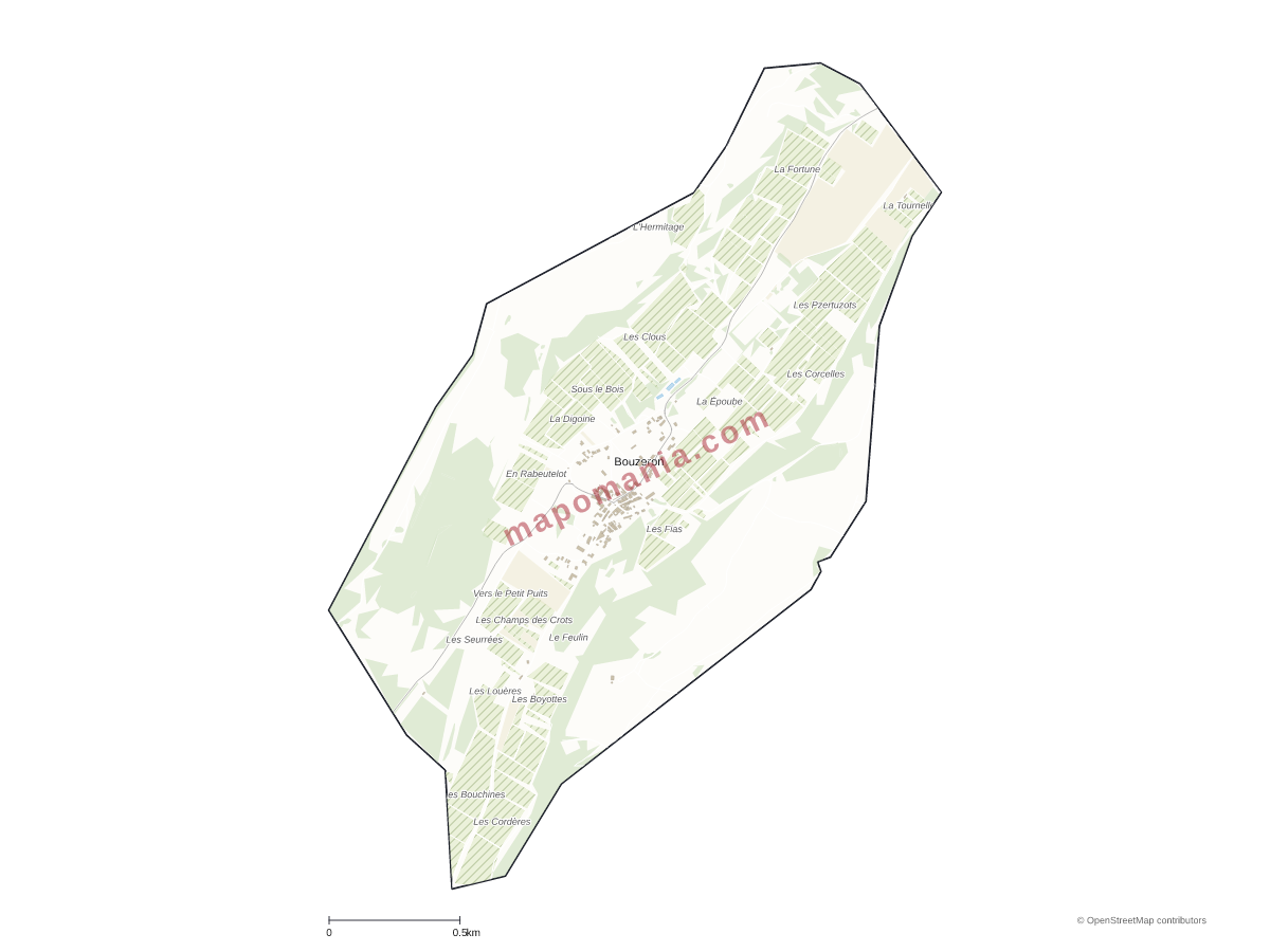 Carte de Bouzeron à personnaliser