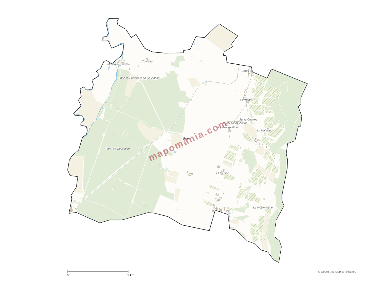 Carte de Bray à personnaliser