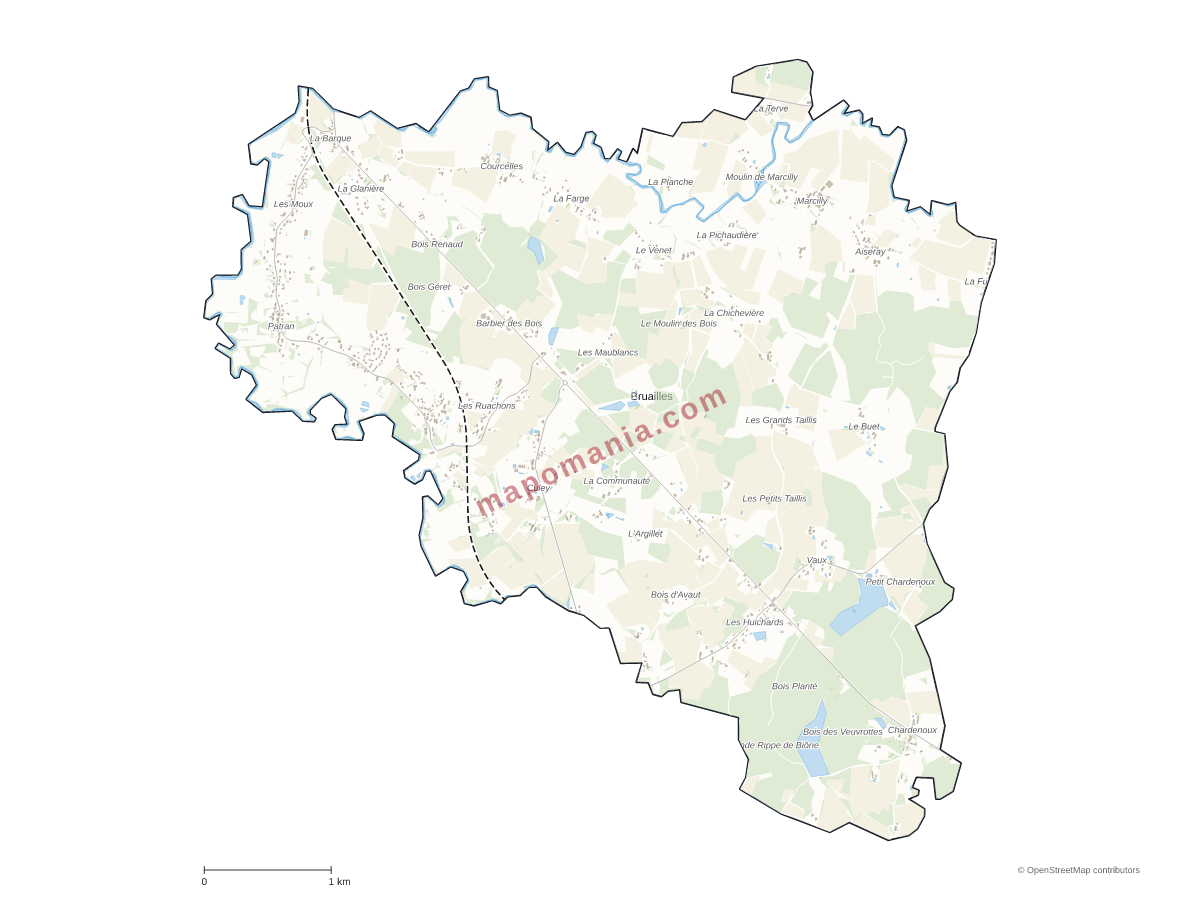 Carte de Bruailles à personnaliser