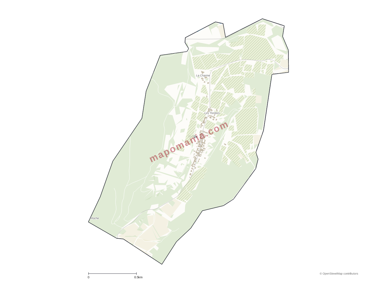 Carte de Burgy à personnaliser