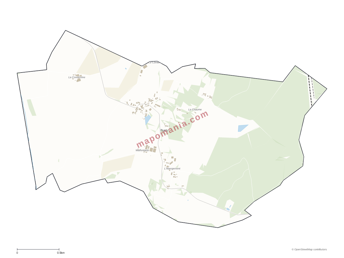 Carte de Burzy à personnaliser