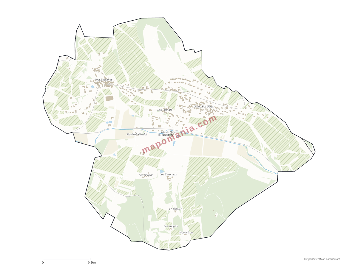 Carte de Bussières à personnaliser