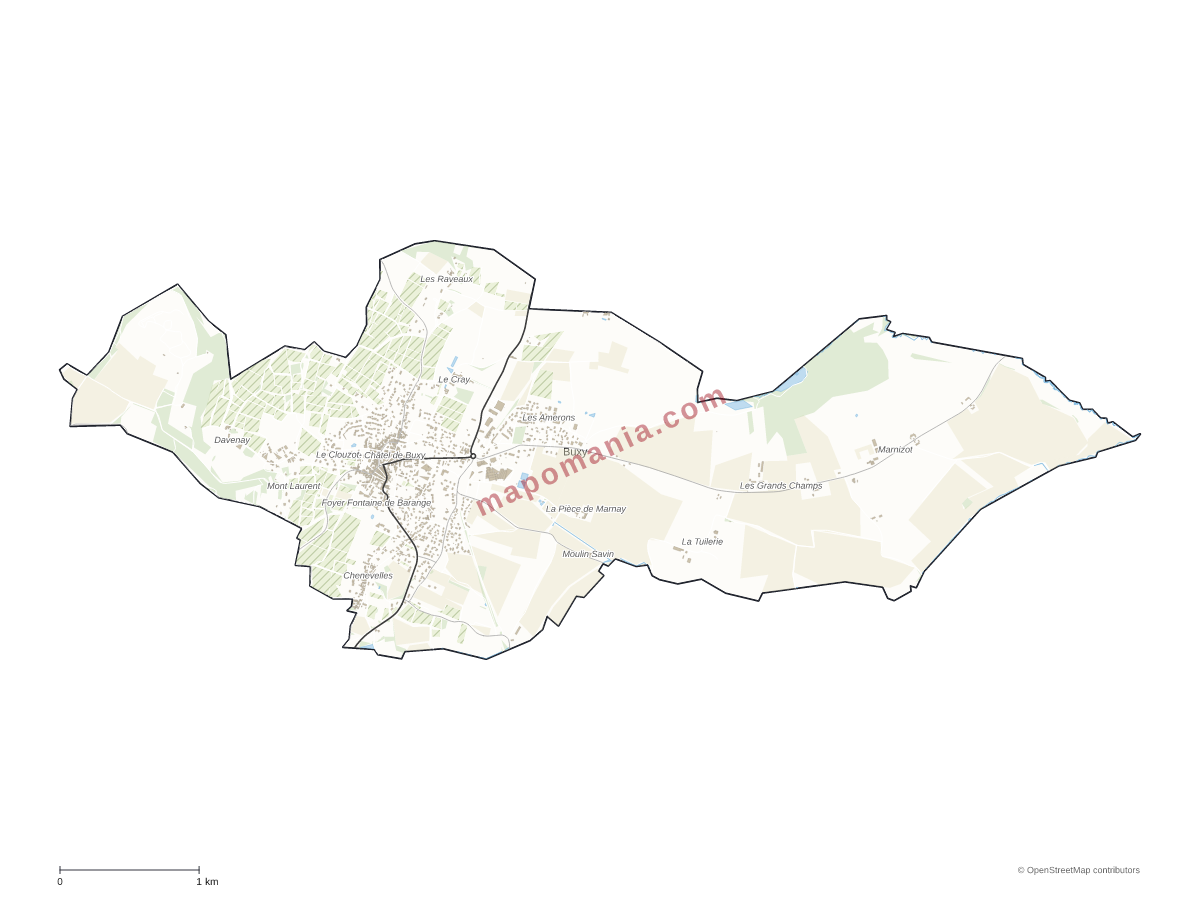 Carte de Buxy à personnaliser