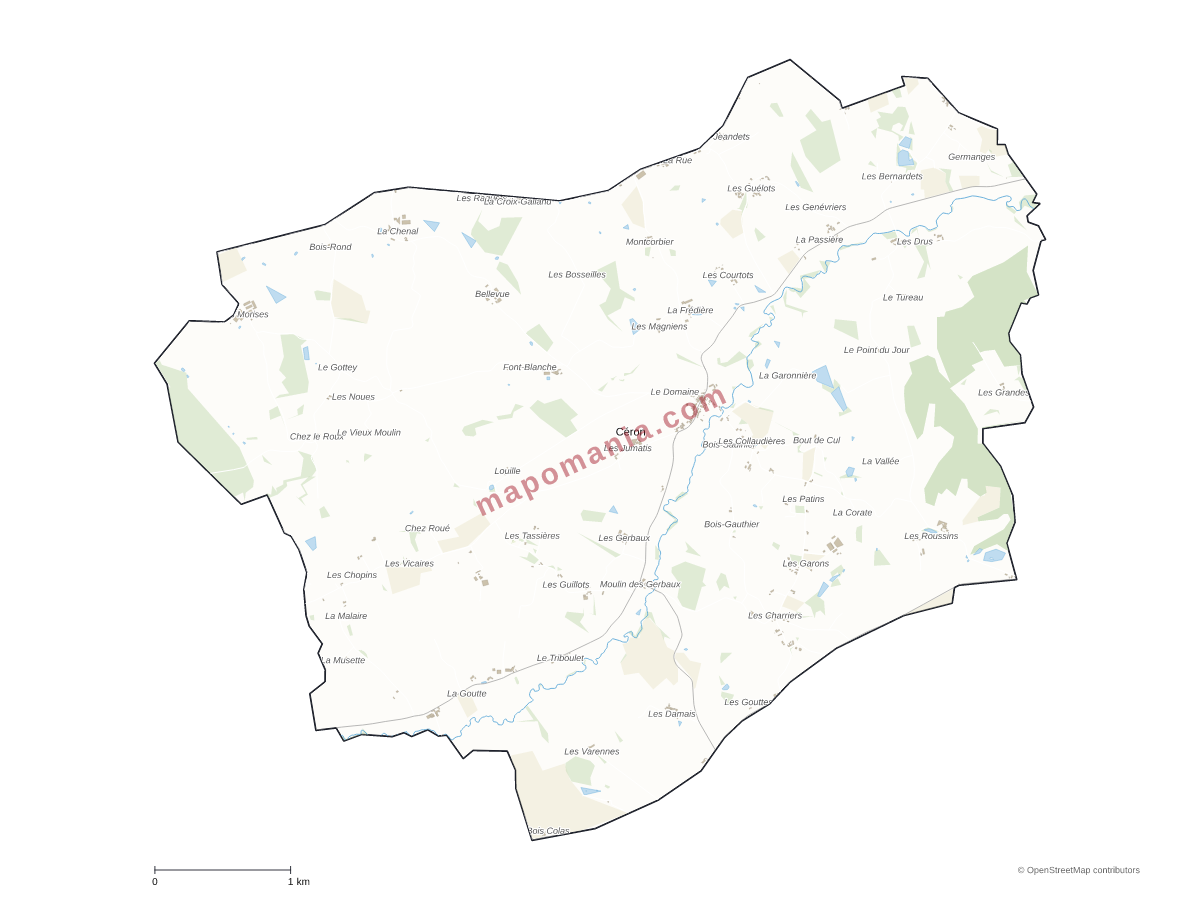 Carte de Céron à personnaliser