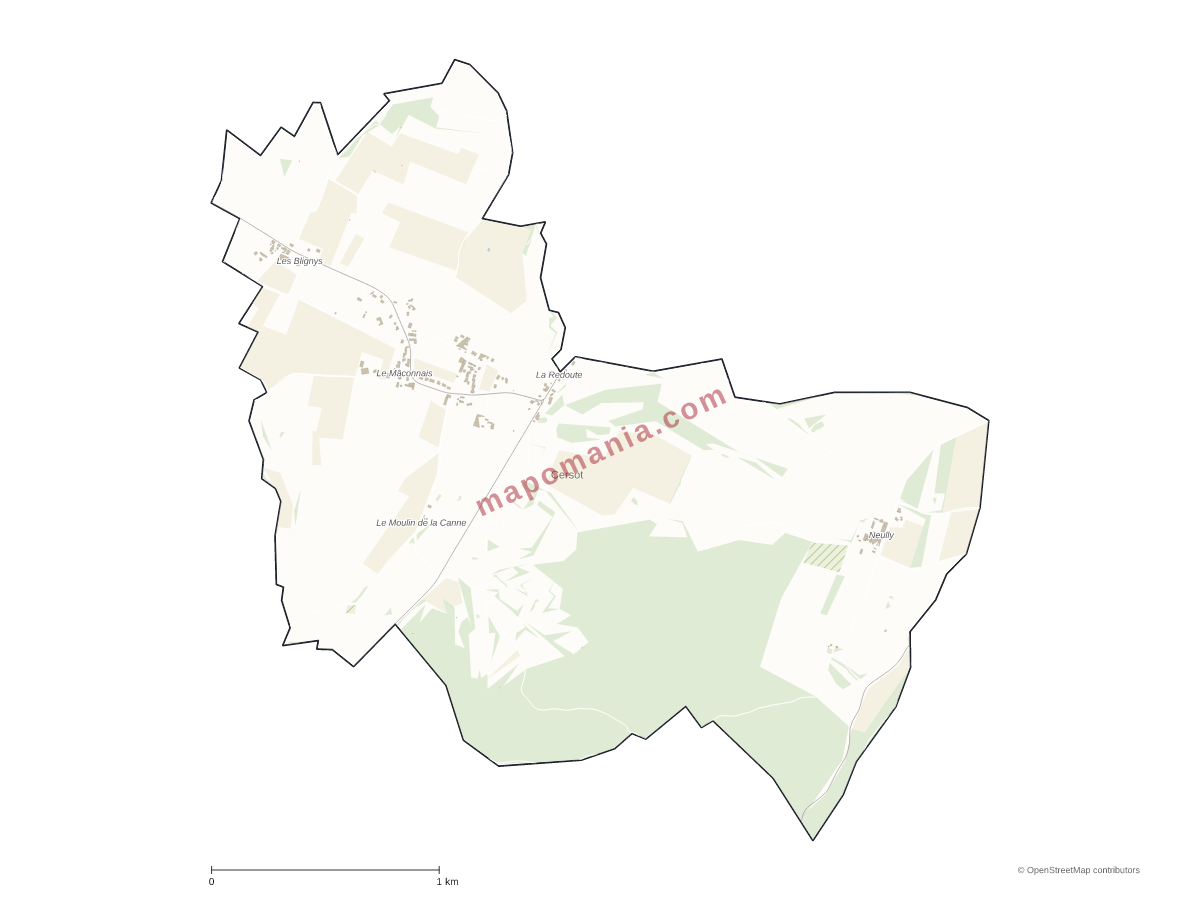 Carte de Cersot à personnaliser