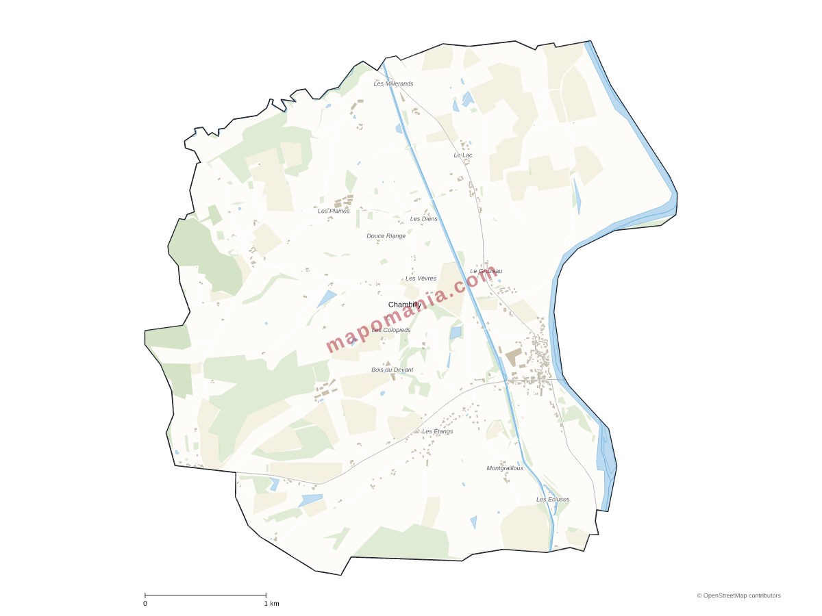 Carte de Chambilly à personnaliser