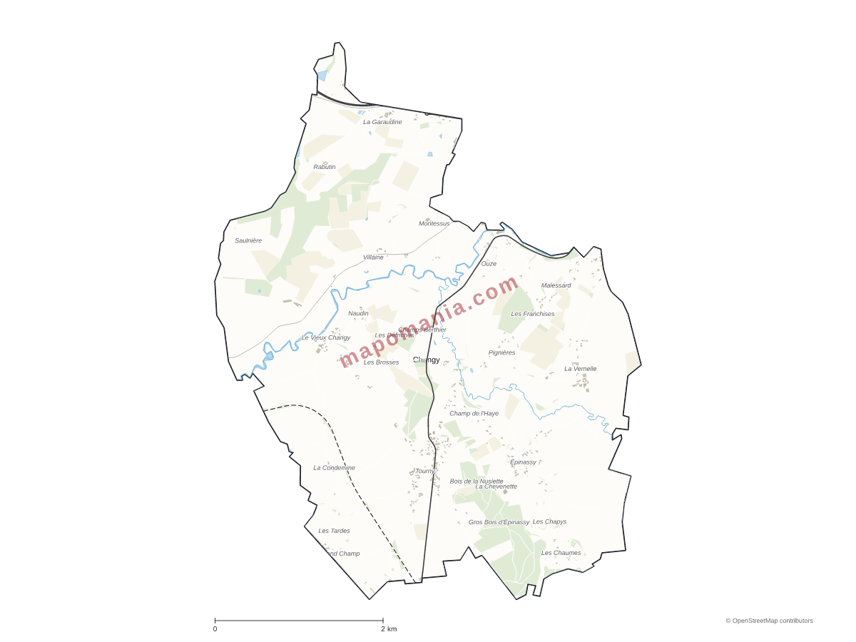 Carte de Changy à personnaliser