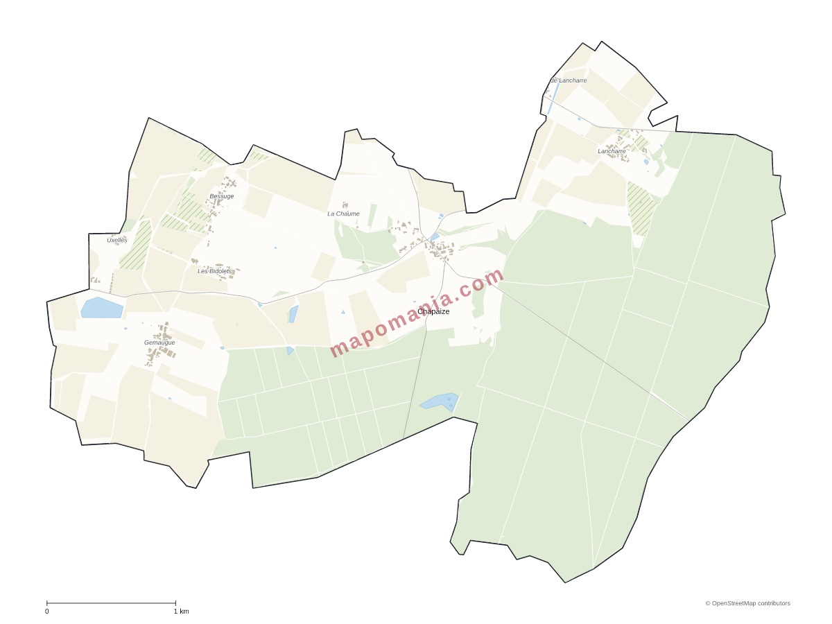 Carte de Chapaize à personnaliser