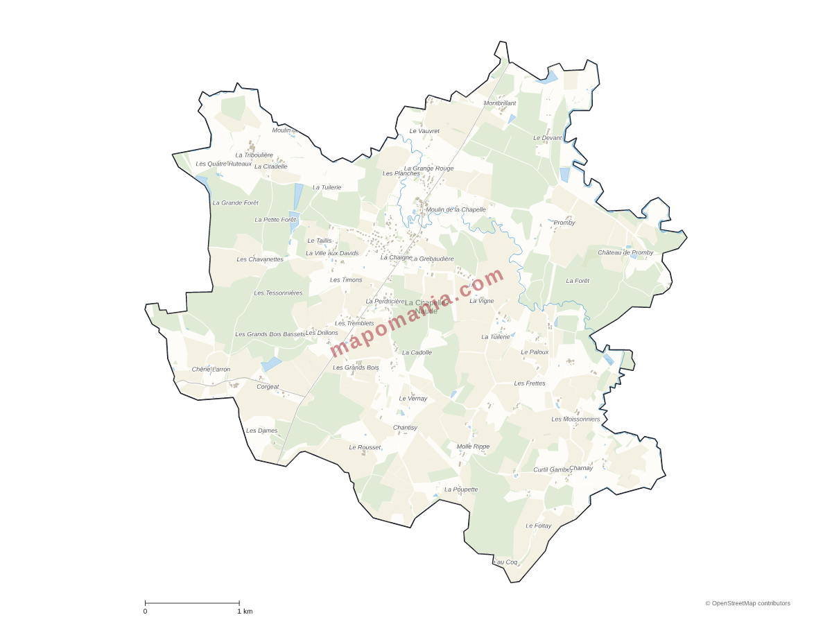 Carte de La Chapelle-Naude à personnaliser