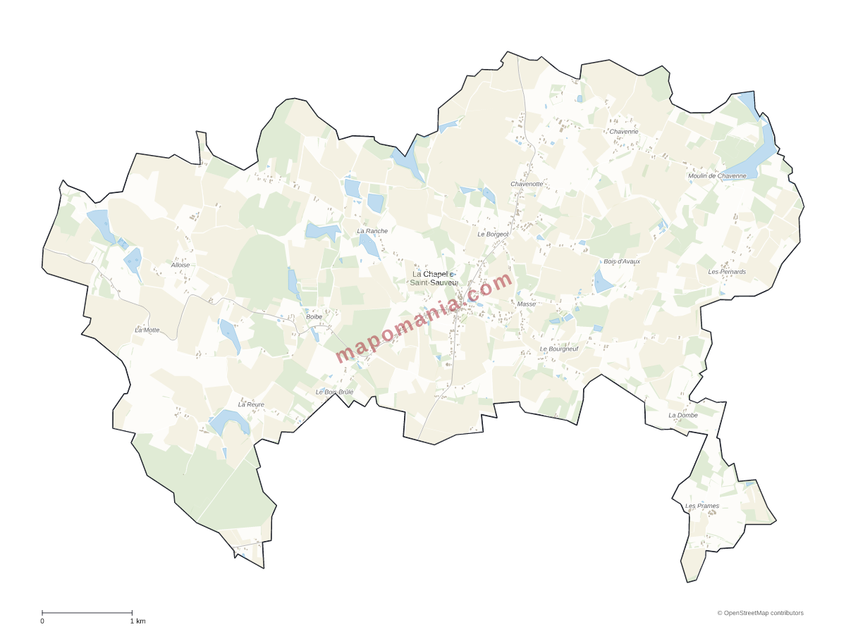 Carte de La Chapelle-Saint-Sauveur à personnaliser