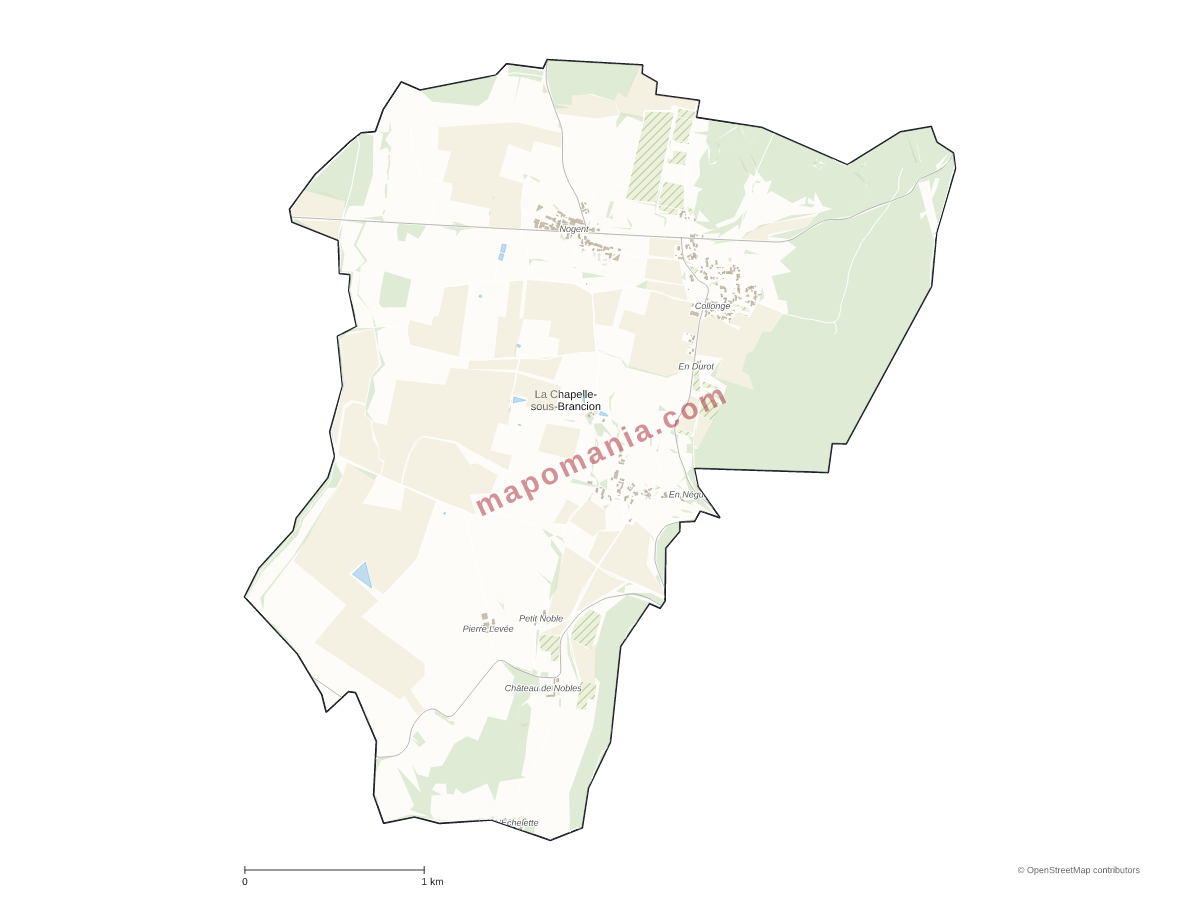 Carte de La Chapelle-sous-Brancion à personnaliser
