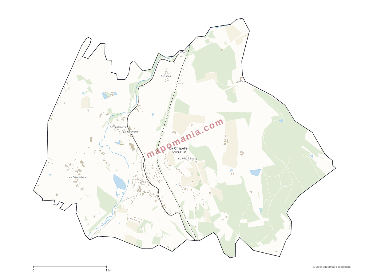 Carte de La Chapelle-sous-Dun à personnaliser