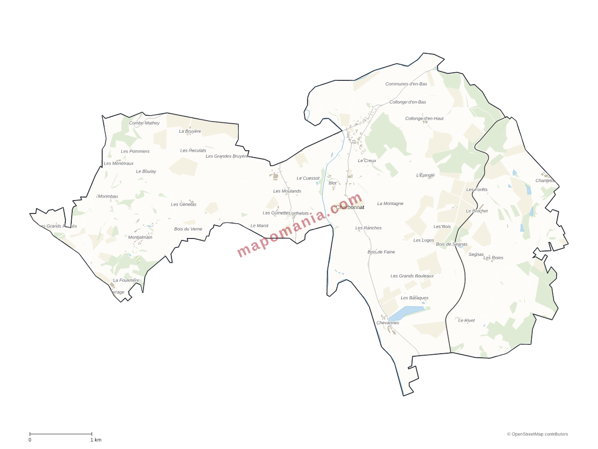 Carte de Charbonnat à personnaliser