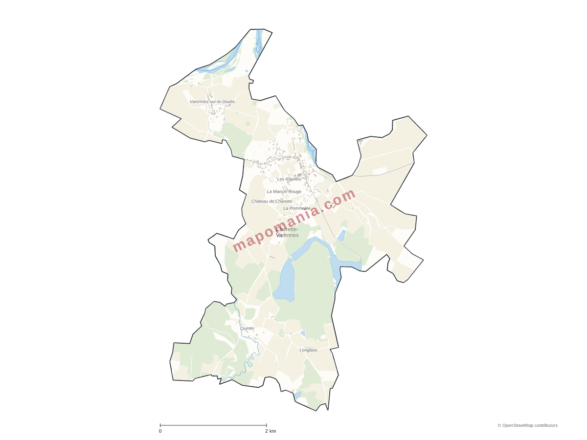 Carte de Charette-Varennes à personnaliser