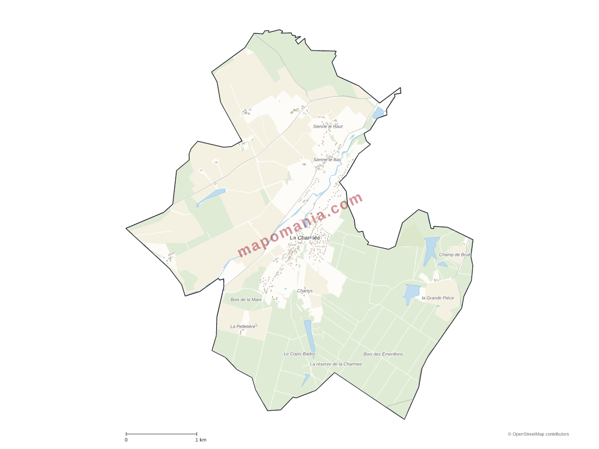 Carte de La Charmée à personnaliser