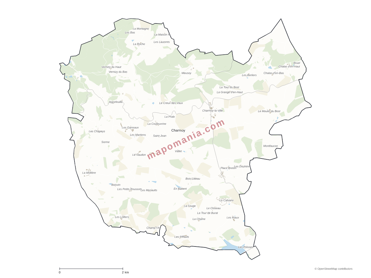 Carte de Charmoy à personnaliser