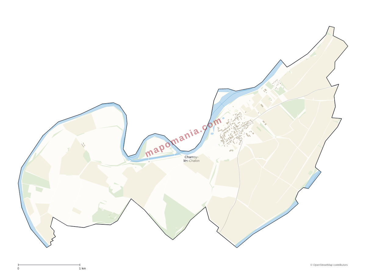 Carte de Charnay-lès-Chalon à personnaliser