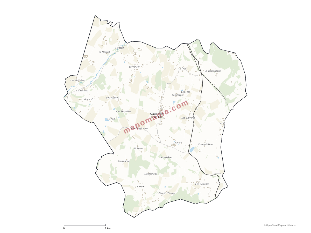 Carte de Chassigny-sous-Dun à personnaliser