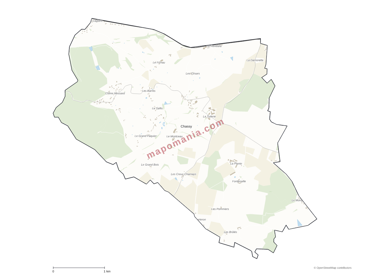 Carte de Chassy à personnaliser