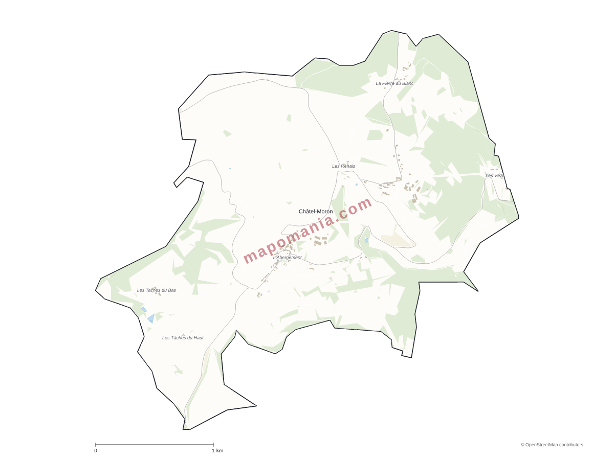 Carte de Châtel-Moron à personnaliser