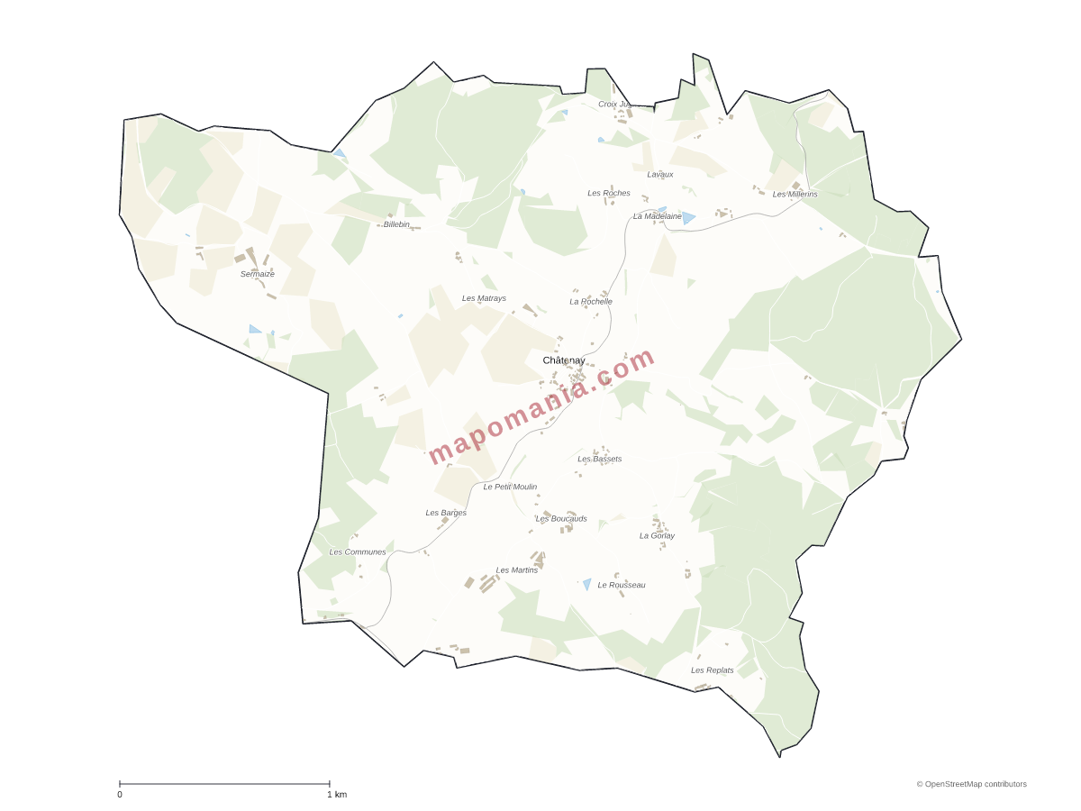 Carte de Châtenay à personnaliser