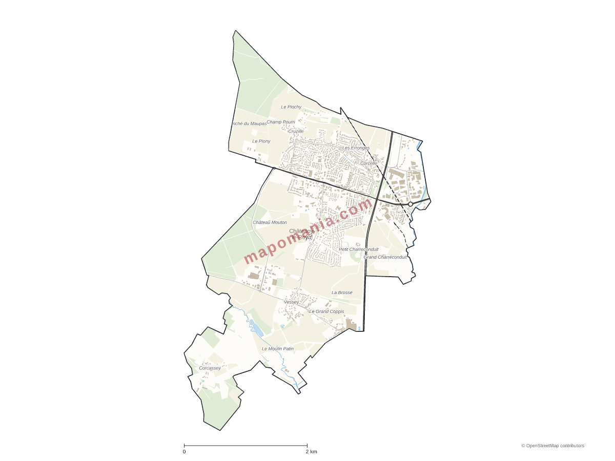Carte de Châtenoy-le-Royal à personnaliser