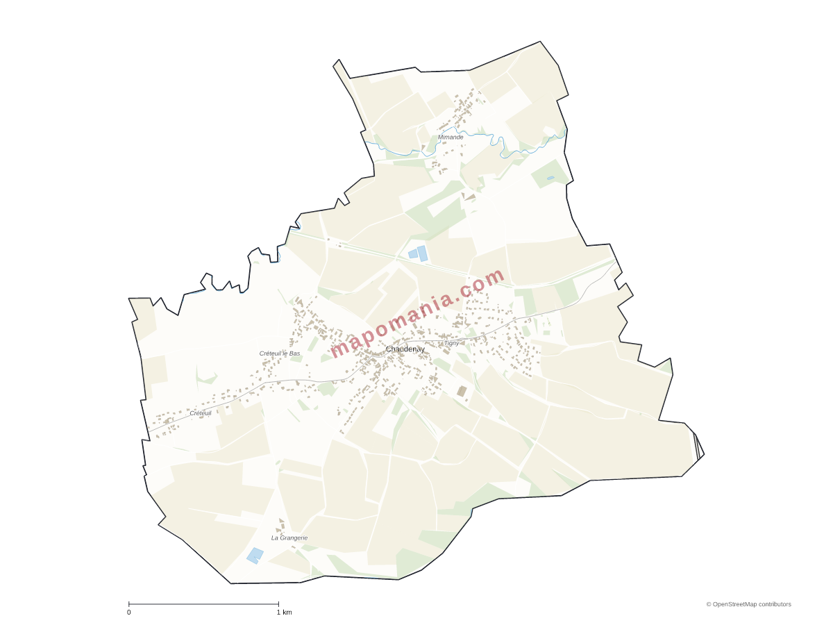 Carte de Chaudenay à personnaliser