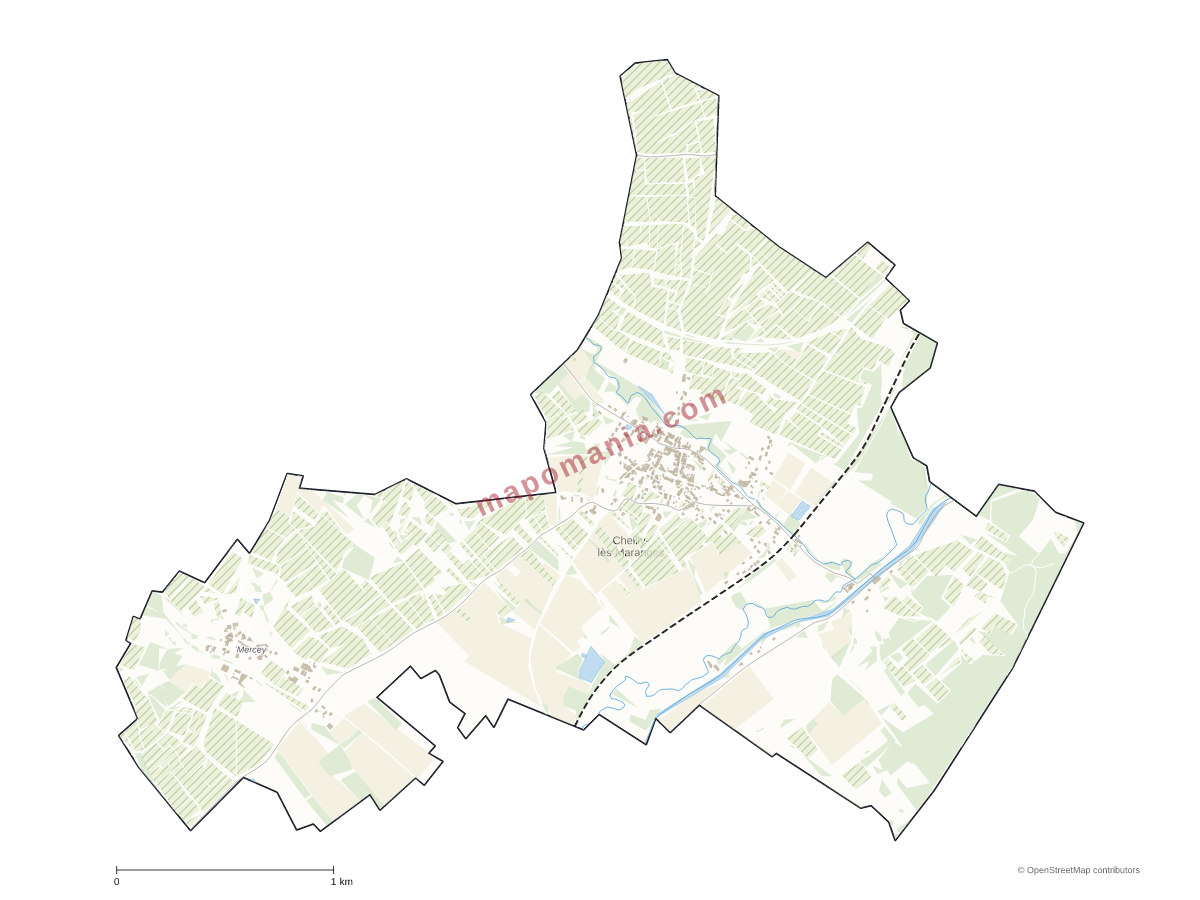 Carte de Cheilly-lès-Maranges à personnaliser