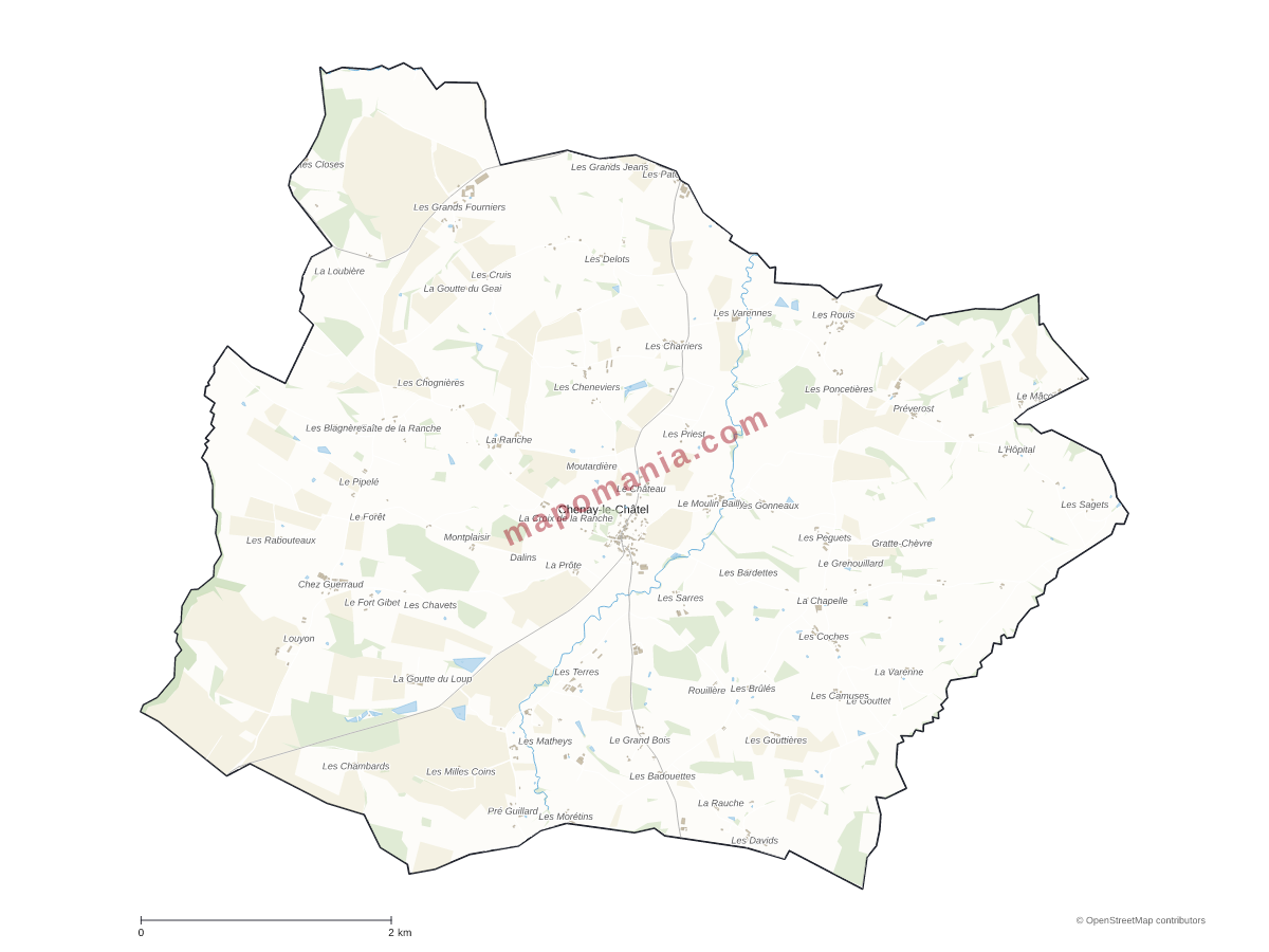 Carte de Chenay-le-Châtel à personnaliser