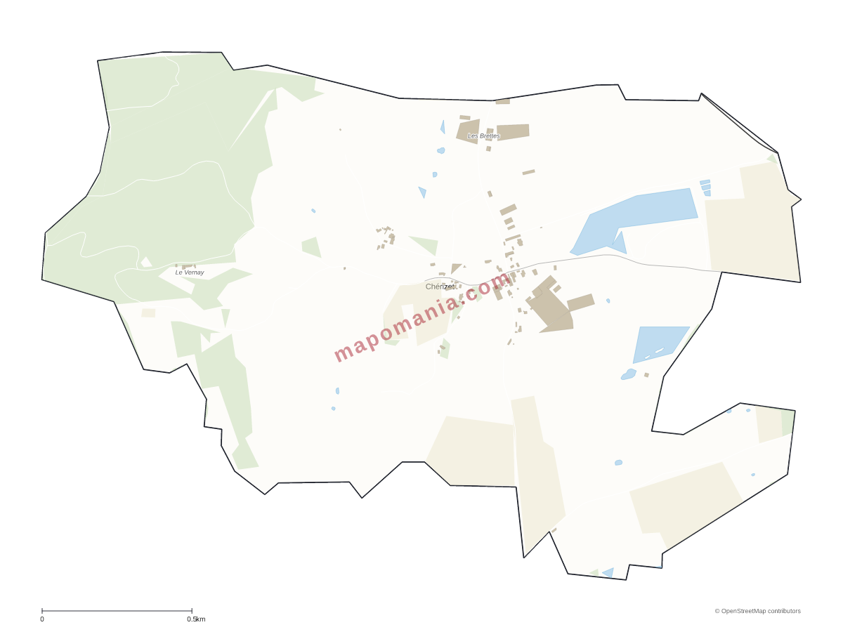 Carte de Chérizet à personnaliser
