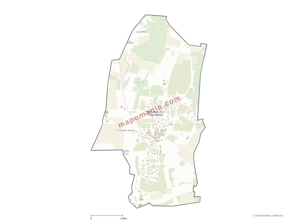 Carte de Chevagny-les-Chevrières à personnaliser