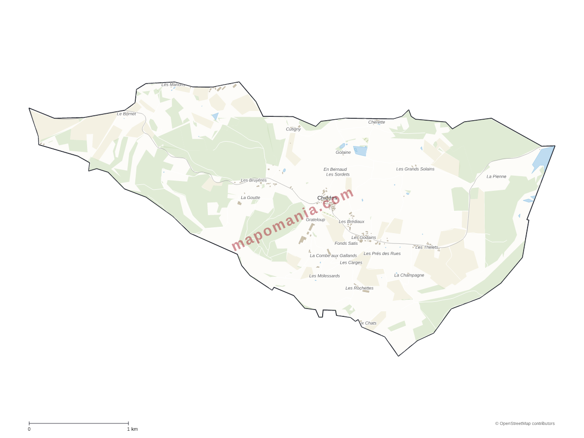 Carte de Chiddes à personnaliser