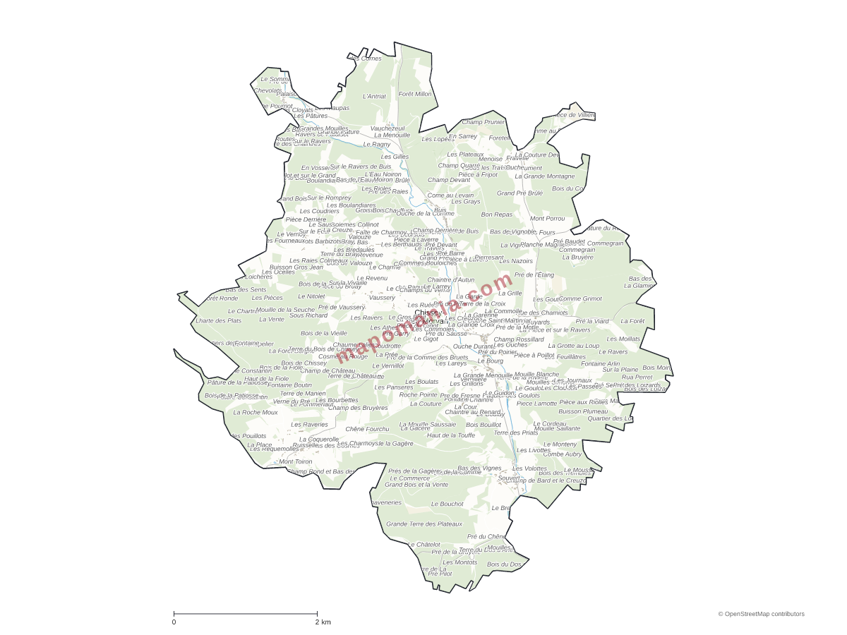 Carte de Chissey-en-Morvan à personnaliser