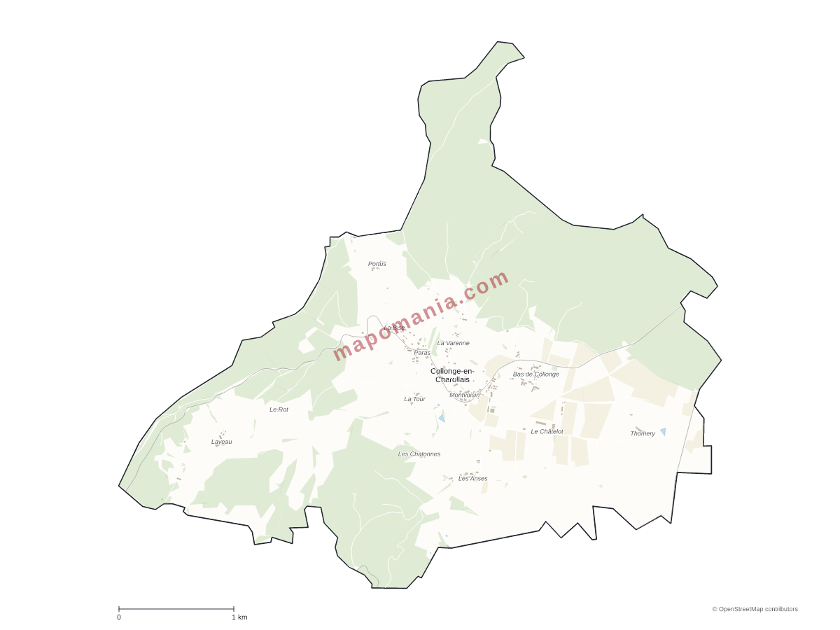 Carte de Collonge-en-Charollais à personnaliser