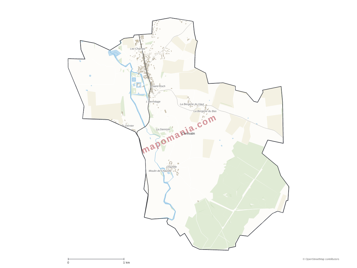 Carte de Cormatin à personnaliser