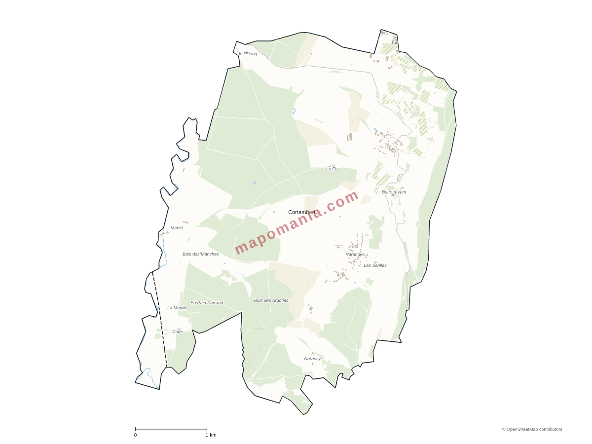 Carte de Cortambert à personnaliser