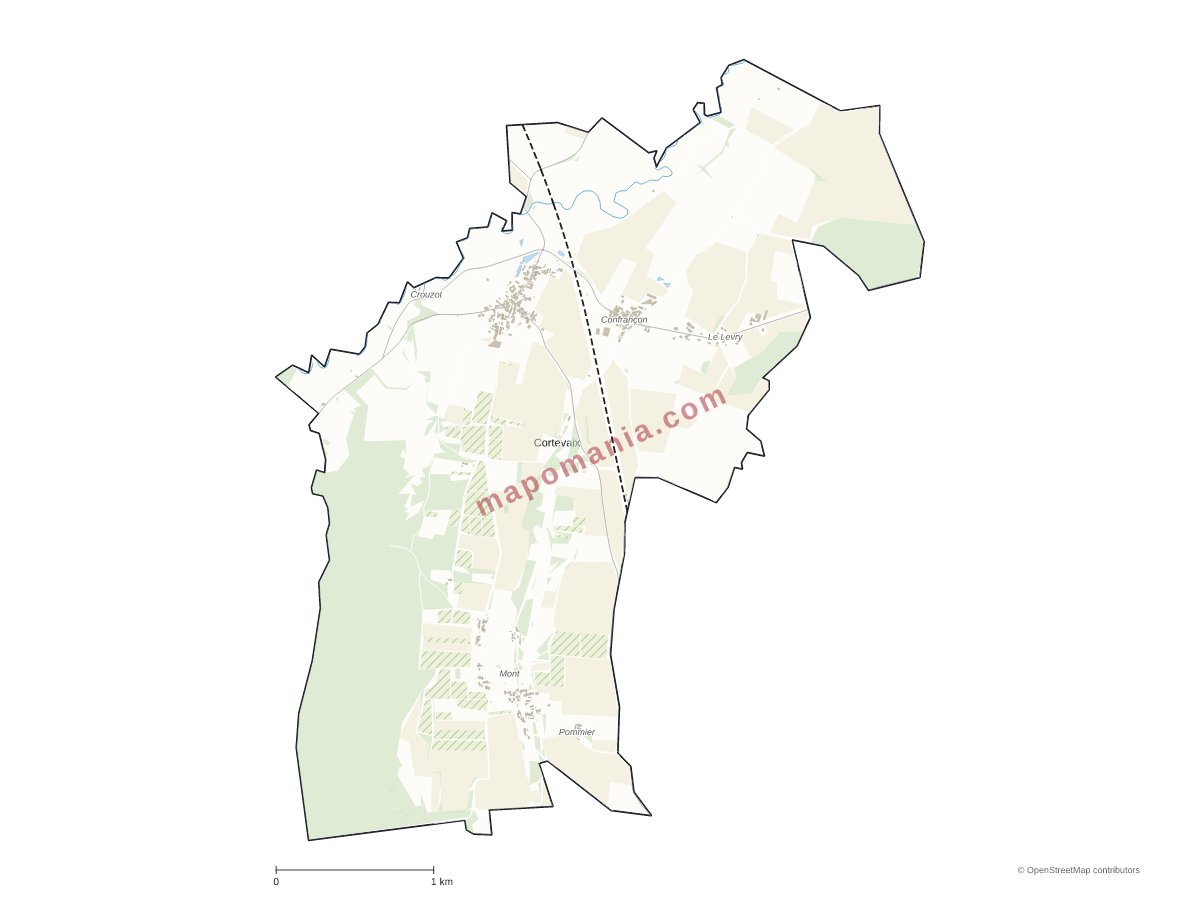 Carte de Cortevaix à personnaliser