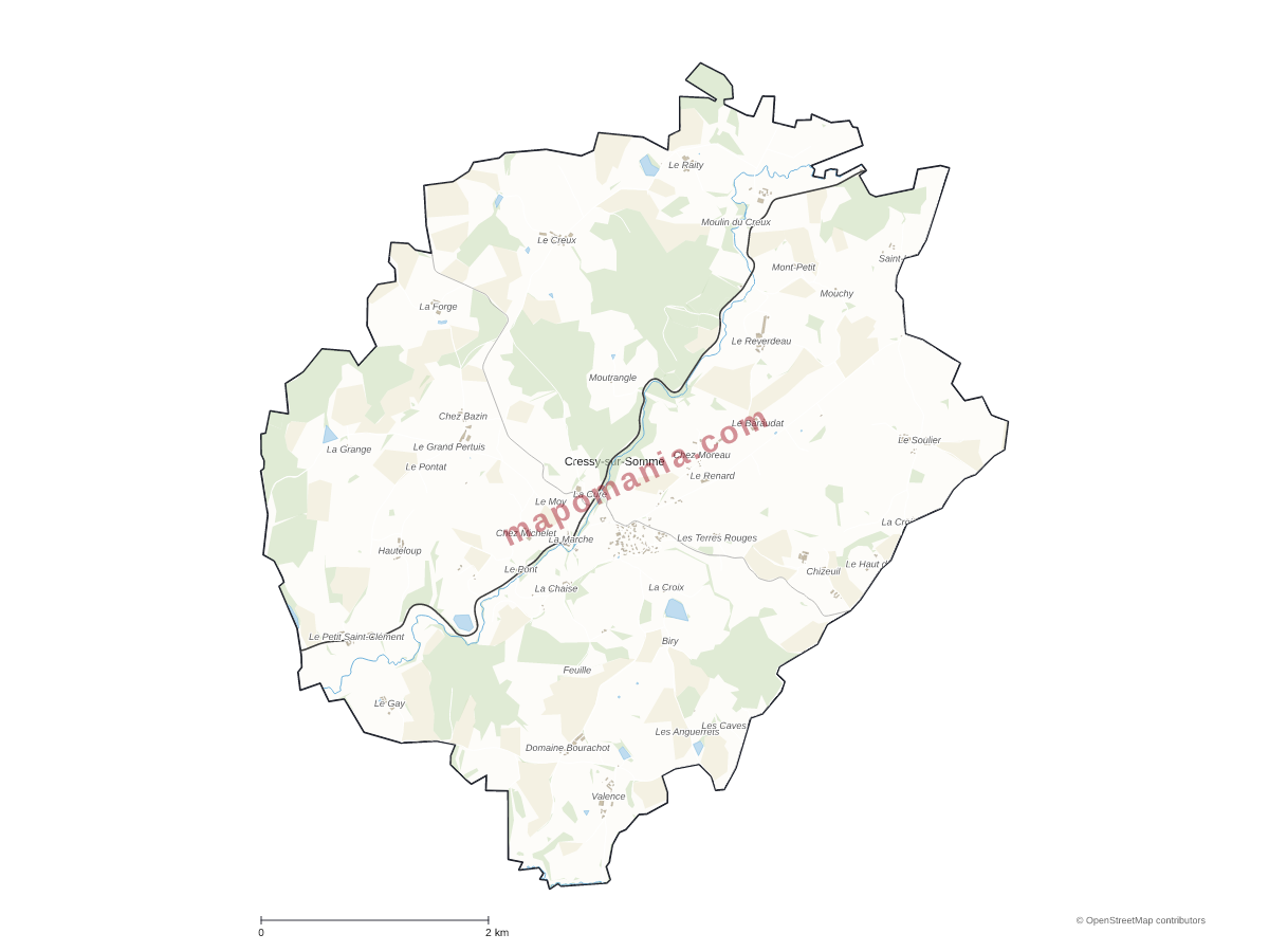 Carte de Cressy-sur-Somme à personnaliser