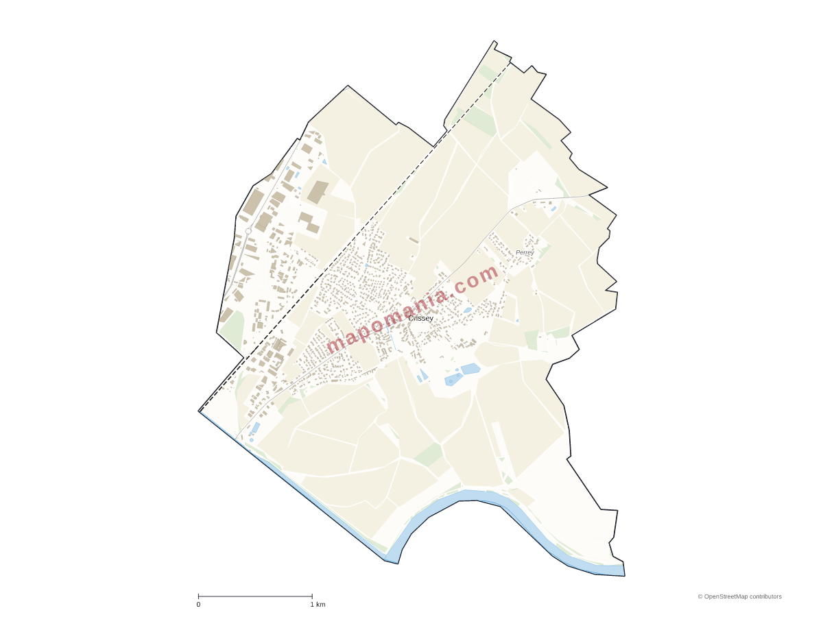 Carte de Crissey à personnaliser